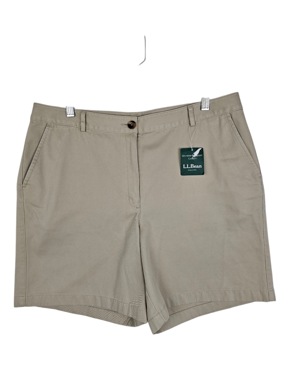 L.L. Bean Wrinkle Resistant Tan Khaki Shorts NWT